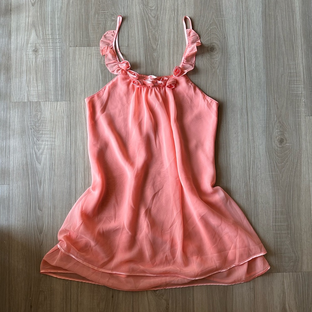 Peach Floral Slip Dress